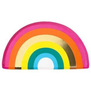Prato descatável para festa do tema Arco-Íris - 25 cm