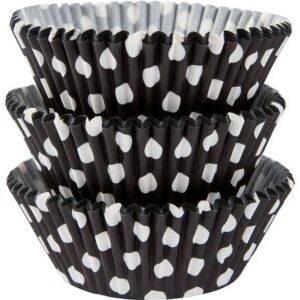 Formas para cupcakes Dot Preto 5 Cm