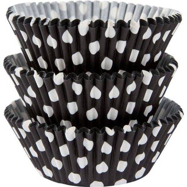 Formas para cupcakes Dot Preto 5 Cm