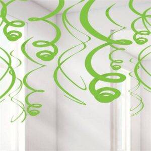 Decoração Verde Lima Suspensa Redemoinhos - 55 cm