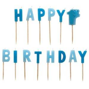 Velas Happy Birthday Azul