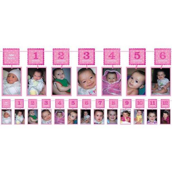 Suporte para foto Garland Glitter 1º Aniversário - 3,7 m