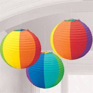 Decorações de Lanterna de Papel Rainbow - 24 cm