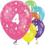 Balões de estrelas tropicais de 4º aniversário - 12 "de látex