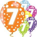 Balões Sortidos de 7º Aniversário - Látex de 11 ''