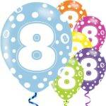Balões Sortidos de 8o Aniversário - Látex de 11 ''