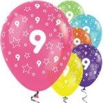 Balões tropicais de 9 anos de aniversário - 12 "de látex
