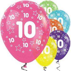 Balões tropicais de 9 anos de aniversário - 12 "de látex