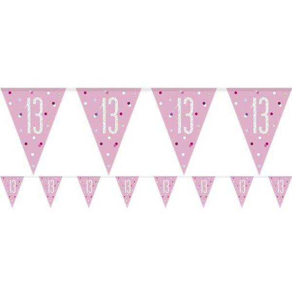 Redemoinhos de suspensão cor-de-rosa do aniversário 13