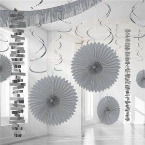 Kit de decoração de papel rosa brilhante e papel alumínio