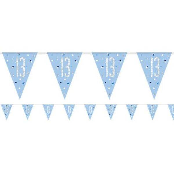 Grinalda 13 Aniversário Pritzmatic Bunting Glitz Rosa - 2.75 m