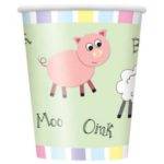 8 COPOS 267 ML PASTEL FARM ANIMAL