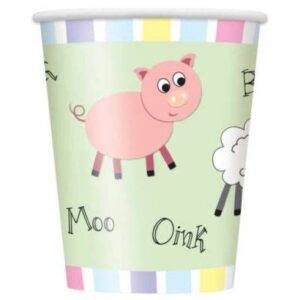 8 COPOS 267 ML PASTEL FARM ANIMAL