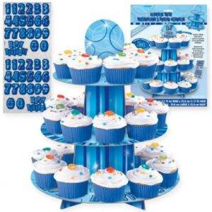 CUPCAKE STAND 3 ANDARES AZUL GLITZ COM AUTOCALNTES