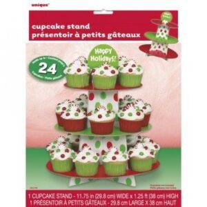 CUPCAKE STAND 3 ANDARES BOLAS VERMELHO & VERDE