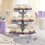 CUPCAKE STAND 29 CM 3 ANDARES PRATEADO