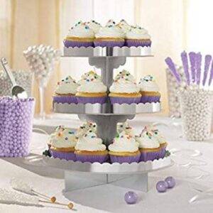 CUPCAKE STAND 29 CM 3 ANDARES PRATEADO