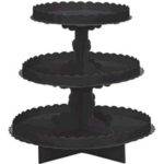 CUPCAKE STAND 29 CM 3 ANDARES PRETO
