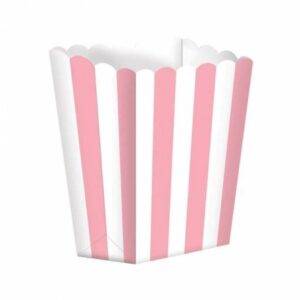 5 CAIXAS DE PIPOCAS RISCAS ROSA CLARO