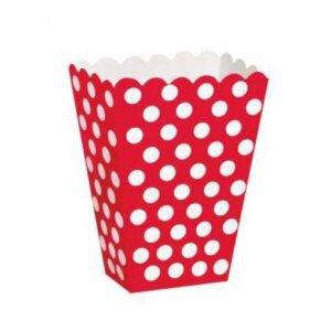8 CAIXAS DE PIPOCAS BOLAS VERMELHO