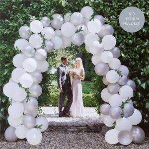 Kit Arco Arco Branco e Prata para Casamento