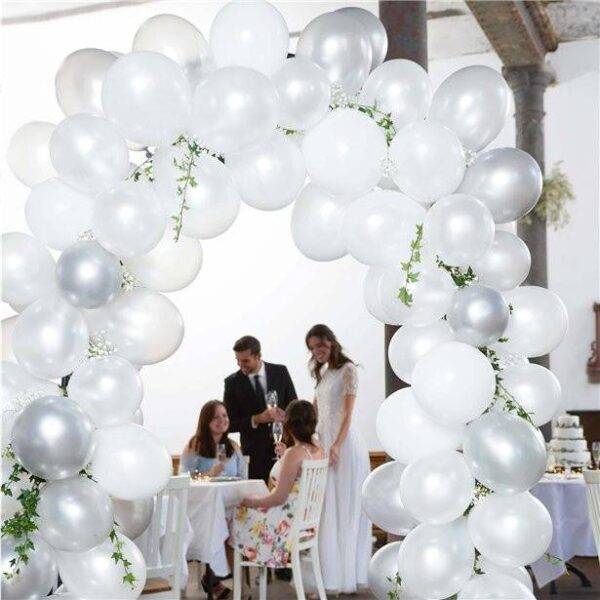 Kit Arco Arco Branco e Prata para Casamento