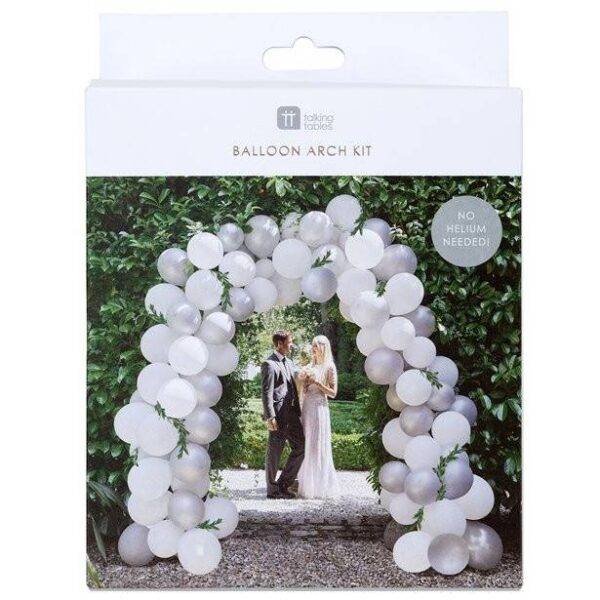 Kit Arco Arco Branco e Prata para Casamento