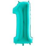 Balão Tiffany Blue Number 1 - folha de 40 "