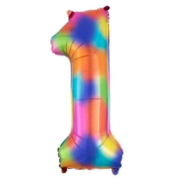 Balão Rainbow Splash número 1- folha de 34 "