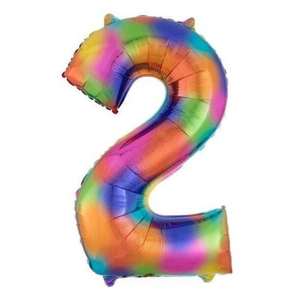 Balão Rainbow Splash número 1- folha de 34 "