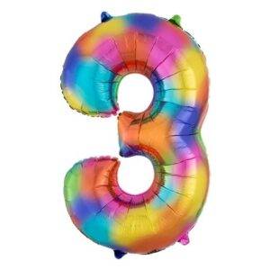 Balão Rainbow Splash número 3- folha de 34 "