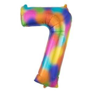 Balão Rainbow Splash número 7 - folha de 34 "