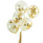 Balões Confetti Estrela Dourada - Látex 12 "