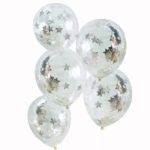 Balões Confetti Estrela Dourada - Látex 12 "