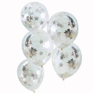 Balões Confetti Estrela Dourada - Látex 12 "