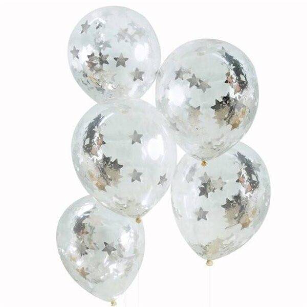 Balões Confetti Estrela Dourada - Látex 12 "