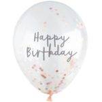 Balões de confete dourado de feliz aniversário - 12 "de látex
