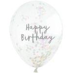 Balões de confete ouro feliz aniversário - 12 "de látex