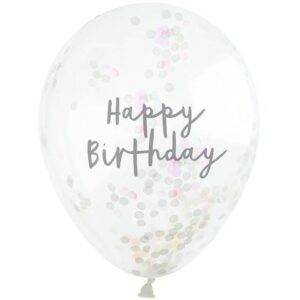 Balões de confete ouro feliz aniversário - 12 "de látex