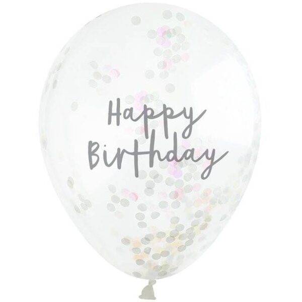 Balões de confete ouro feliz aniversário - 12 "de látex