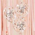 Balões de confete ouro feliz aniversário - 12 "de látex