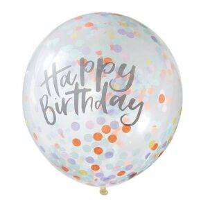 Balões Hello Balões Confetti Pastel Feliz Aniversario - Látex 12Confetti 30 - Látex 12 "