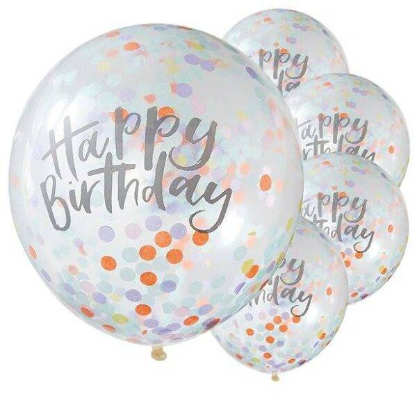 Balões Hello Balões Confetti Pastel Feliz Aniversario - Látex 12Confetti 30 - Látex 12 "