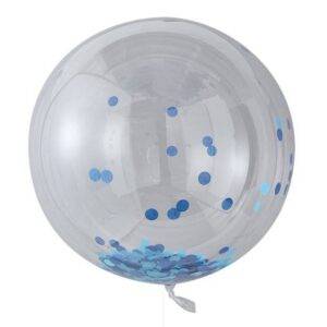 Balões gigantes de confetes azul pastel