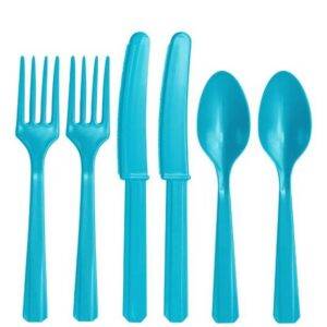 Talheres Reutilizáveis ​​Turquesa - Sortidas 24 pk