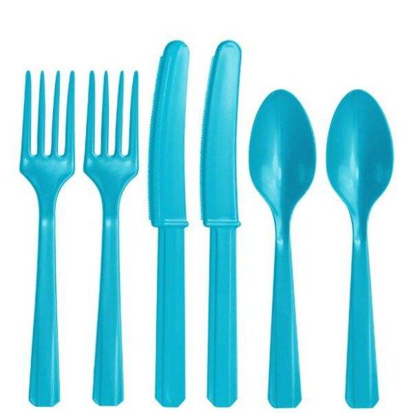 Talheres Reutilizáveis ​​Turquesa - Sortidas 24 pk