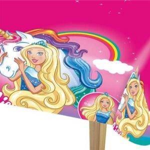 Toalha de Mesa Barbie Dreamtopia em Plástico - 1,8 m x 1,2 m
