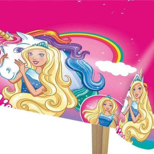 Toalha de Mesa Barbie Dreamtopia em Plástico - 1,8 m x 1,2 m