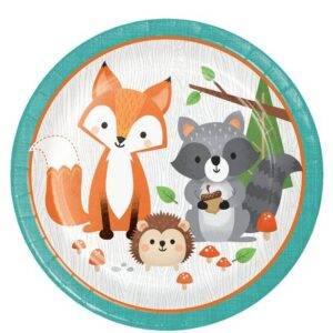 Animais da floresta Pratos de Papel - 23 cm