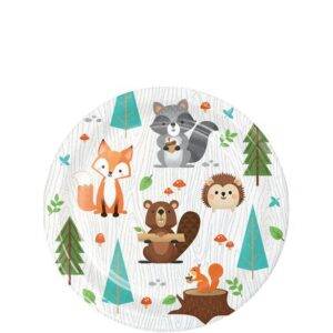 Animais da floresta Pratos de Papel - 18 cm